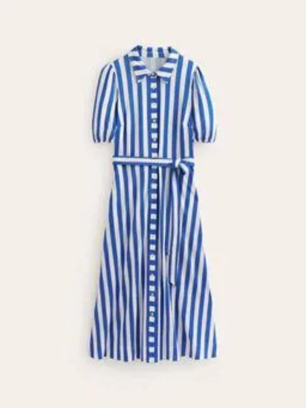Boden Libby Jersey Midi Shirt Dress, Blue Stripe, 6P - Picture 3 of 7
